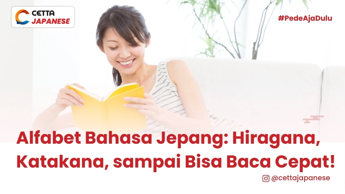 Seorang wanita sedang membaca buku dalam bahasa Jepang menggunakan hiragana dan katakana|Seorang pria sedang belajar bahasa Jerman di website untuk pemula|Seornag wanita menggunakan pakaian tradisional Jepan|Keluarga asal Indonesia foto bersama untuk lebaran|Seorang anak sedang belajar cara membuat kalimat bahasa Jerman|Seorang wanita berpose dengan tangan melipat karena percaya diri|Seorang guru berdiri di depan papan tulis mengajar sejarah PPKI|Sekelompok teman sedang merayakan hari paskah|Seorang wanita berpose mengacungkan jempol