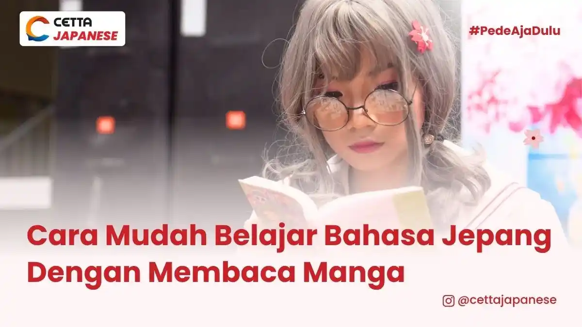 ilustrasi seseorang yang belajar bahasa Jepang dengan membaca manga|Baca Manga